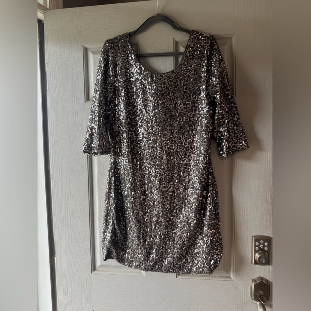 LC Lauren Conrad Black Sequin Top